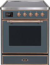 Majestic II 30 Inch Electric Freestanding Range in Blue Grey with Copper Trim