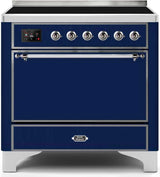 Majestic II 36 Inch Electric Freestanding Range in Blue with Chrome Trim