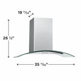 Frigidaire 36" Glass Canopy Wall-Mount Hood