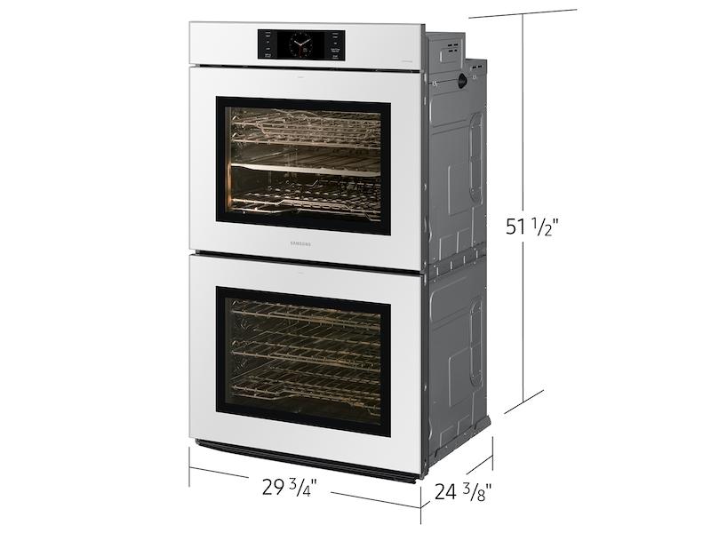 Bespoke 30" White Glass Double Wall Oven with AI Pro Cooking™ Camera