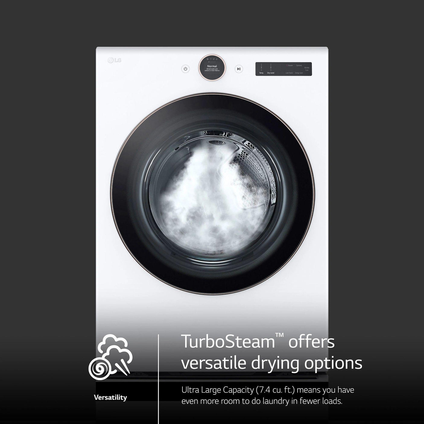 7.4 cu. ft. Smart Front Load Electric Dryer with AI Sensor Dry & TurboSteam™ Technology