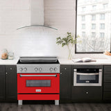 ZLINE 36" 4.6 cu. ft. Induction Range in DuraSnow with a 4 Element Stove and Electric Oven (RAINDS-36) [Color: Blue Gloss]