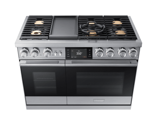 48" Pro Dual-Fuel Steam Range, Silver Stainless Steel, LiquidPropane