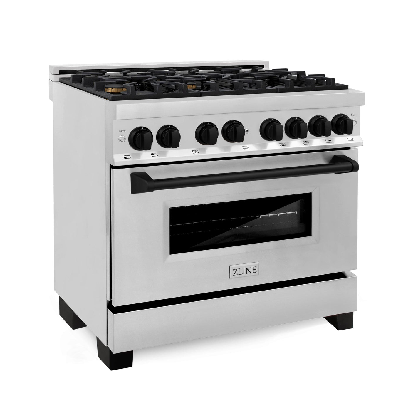 ZLINE Autograph Edition 36" 4.6 cu. ft. Dual Fuel Range with Gas Stove and Electric Oven in Stainless Steel with Accents (RAZ-36) [Color: Matte Black]