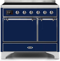 Majestic II 40 Inch Electric Freestanding Range in Blue with Chrome Trim