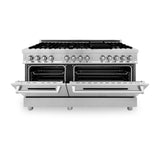 ZLINE 60 in. 7.4 cu. ft. Dual Fuel Range with Gas Stove and Electric Oven in Stainless Steel with Color Options (RA60) [Color: Stainless Steel with DuraSnow Door]