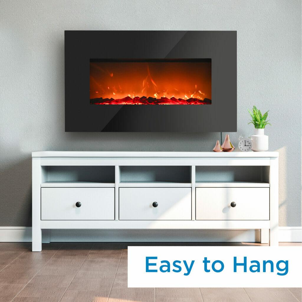 Danby Designer 38" Wall Mount Electric Fireplace in Black