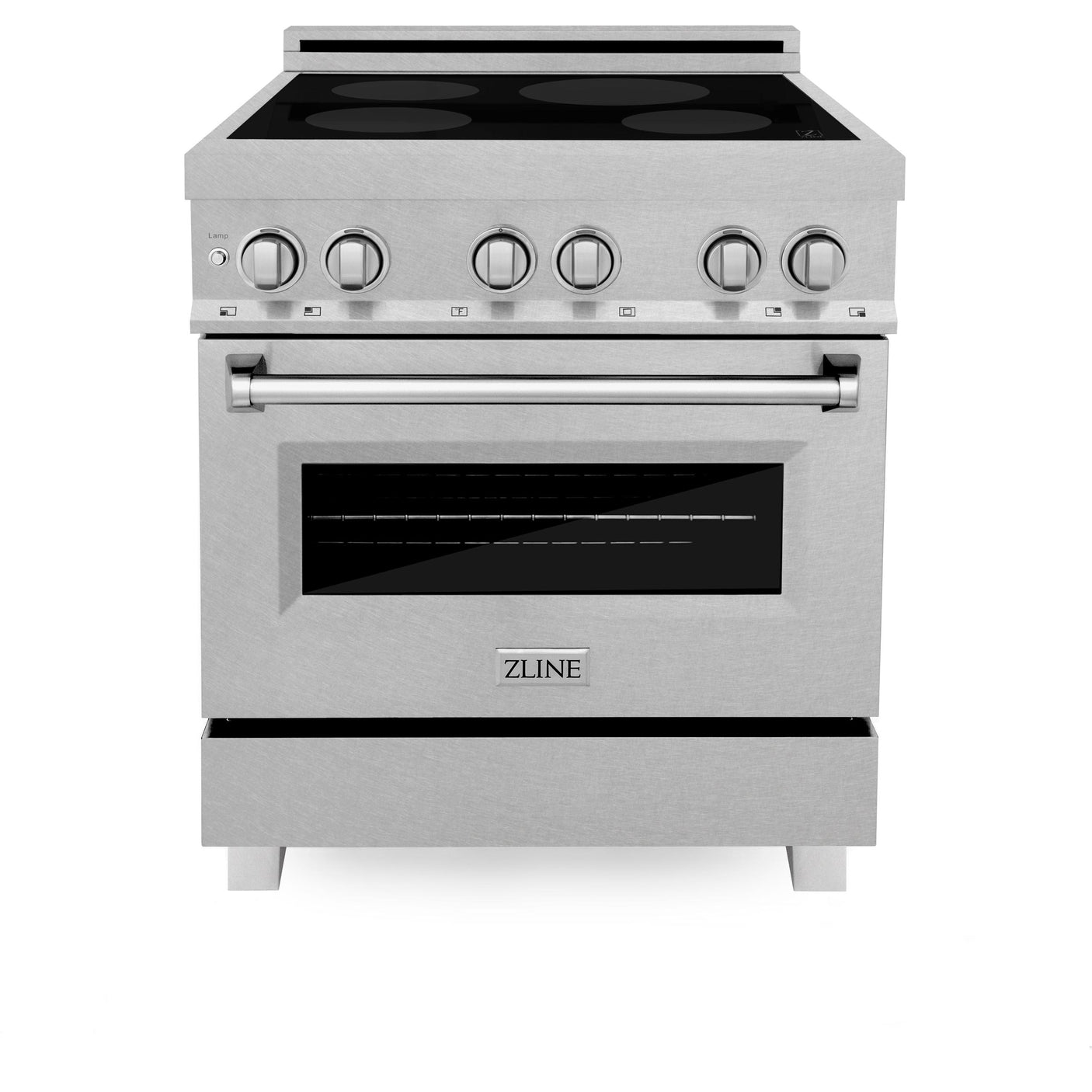 ZLINE 30" 4.0 cu. ft. Induction Range in DuraSnow with a 4 Element Stove and Electric Oven (RAINDS-30) [Color: Black Matte]