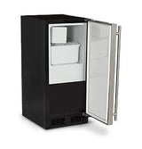 Marvel 15" Crescent Ice Machine - Solid Stainless Steel Door, Stainless Steel Handle - Left Hinge