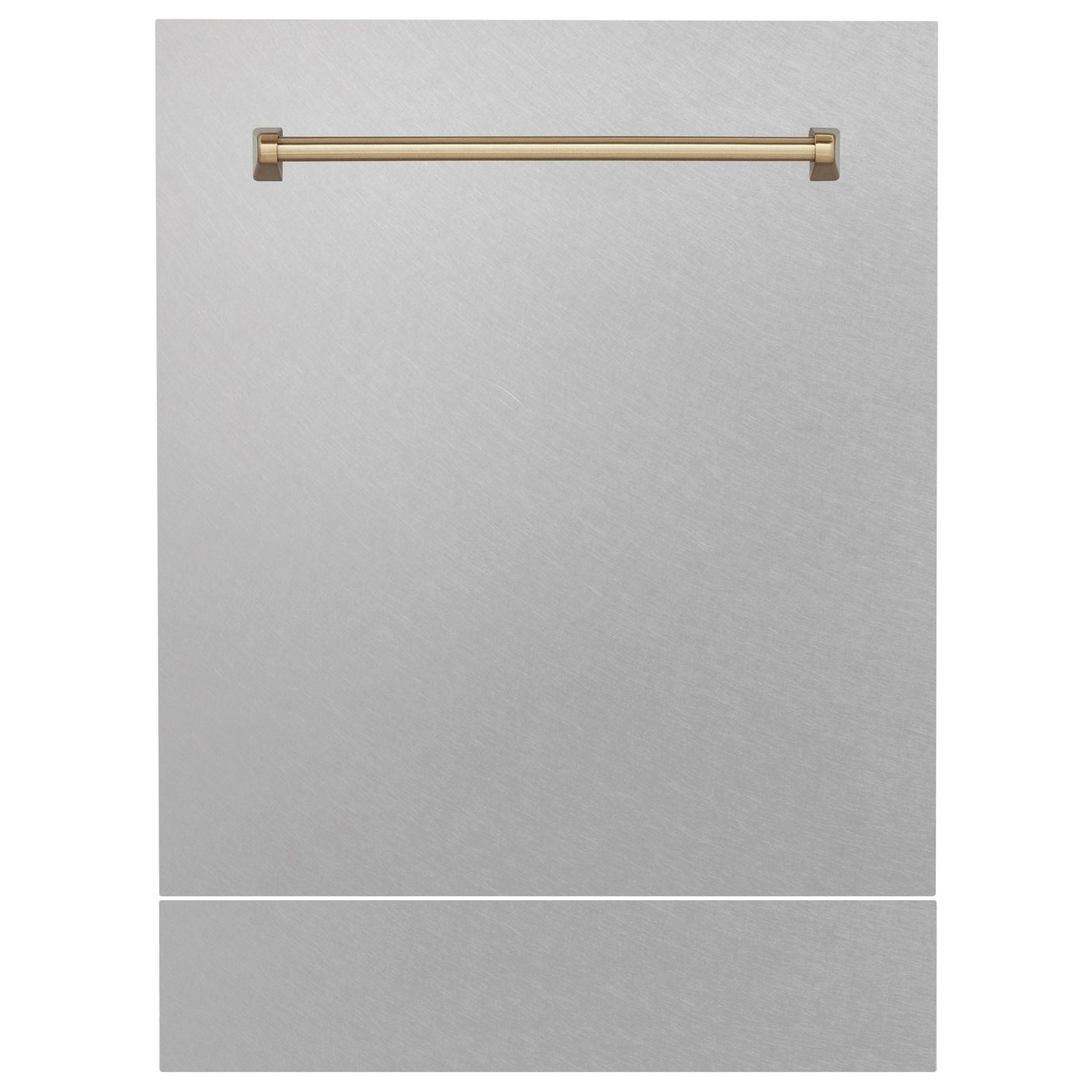 ZLINE 24 in. Autograph Edition Tallac Dishwasher Panel with Champagne Bronze Handle and Color Options (DPVZ-24-CB) [Color: DuraSnow Stainless Steel with Champagne Bronze Handle]