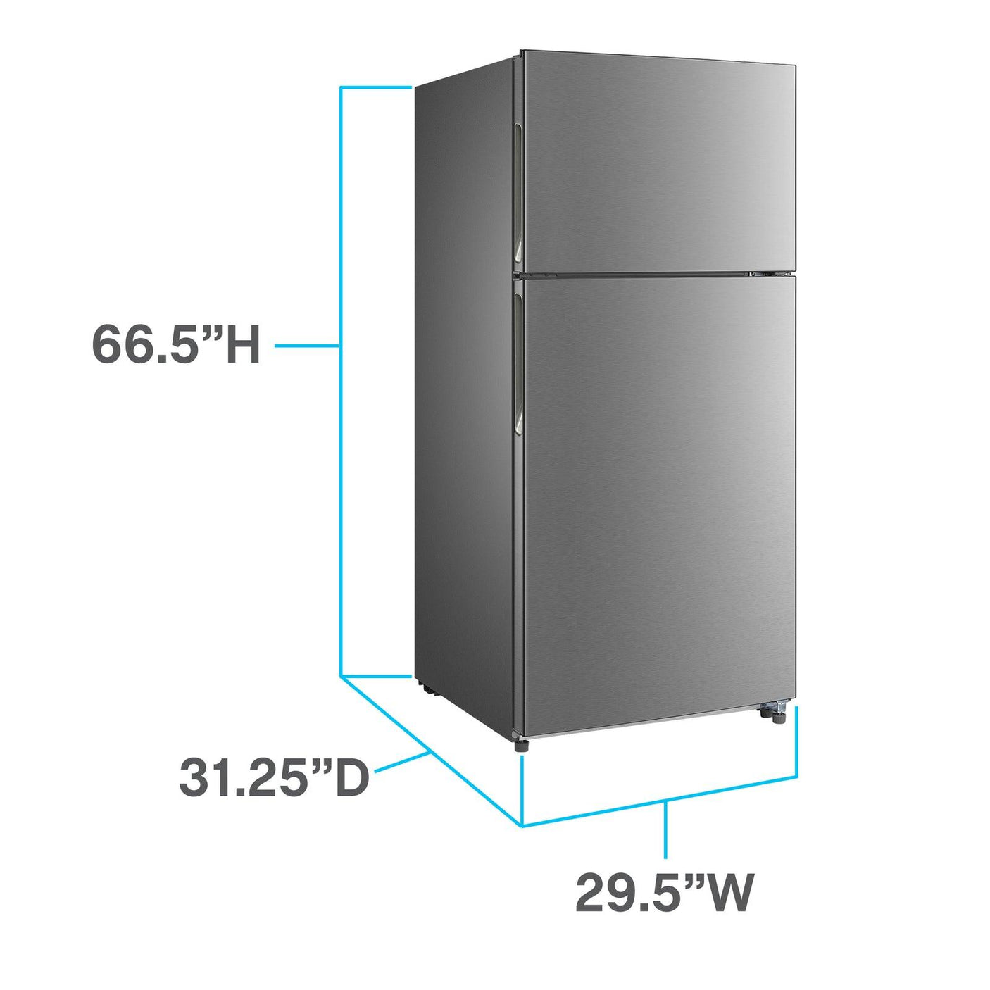 Avanti Frost-Free Apartment Size Refrigerator, 18.0 cu. ft. - Stainless Steel / 18 cu. ft.