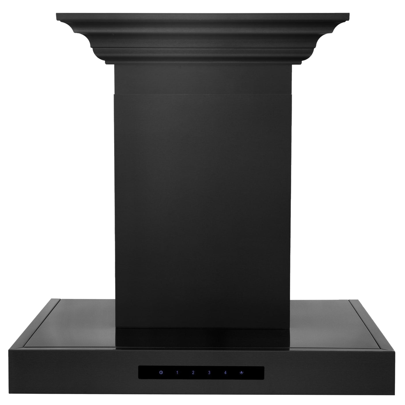 ZLINE Convertible Vent Wall Mount Range Hood in Black Stainless Steel with Crown Molding (BSKENCRN)