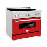 ZLINE 36" 4.6 cu. ft. Induction Range in DuraSnow with a 4 Element Stove and Electric Oven (RAINDS-36) [Color: Blue Gloss]