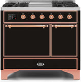 Majestic II 40 Inch Dual Fuel Liquid Propane Freestanding Range in Glossy Black with Copper Trim