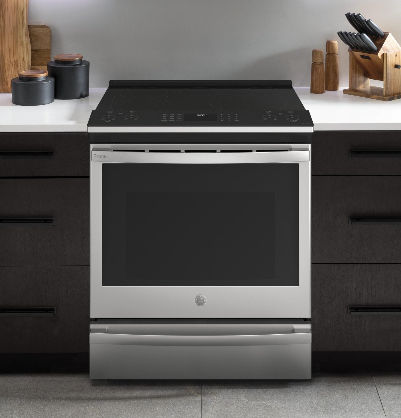 GE Profile™ 30" Smart Slide-In Electric Convection Fingerprint Resistant Range with No Preheat Air Fry