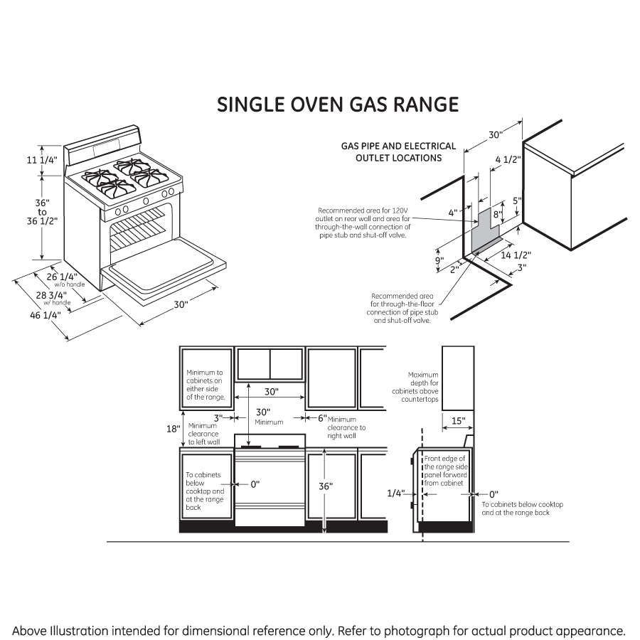 GE® 30" Free-Standing Gas Range