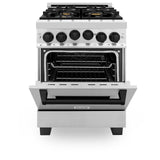 ZLINE Autograph Edition 24" 2.8 cu. ft. Range with Gas Stove and Gas Oven in Stainless Steel with Accents (RGZ-24) [Color: Matte Black]