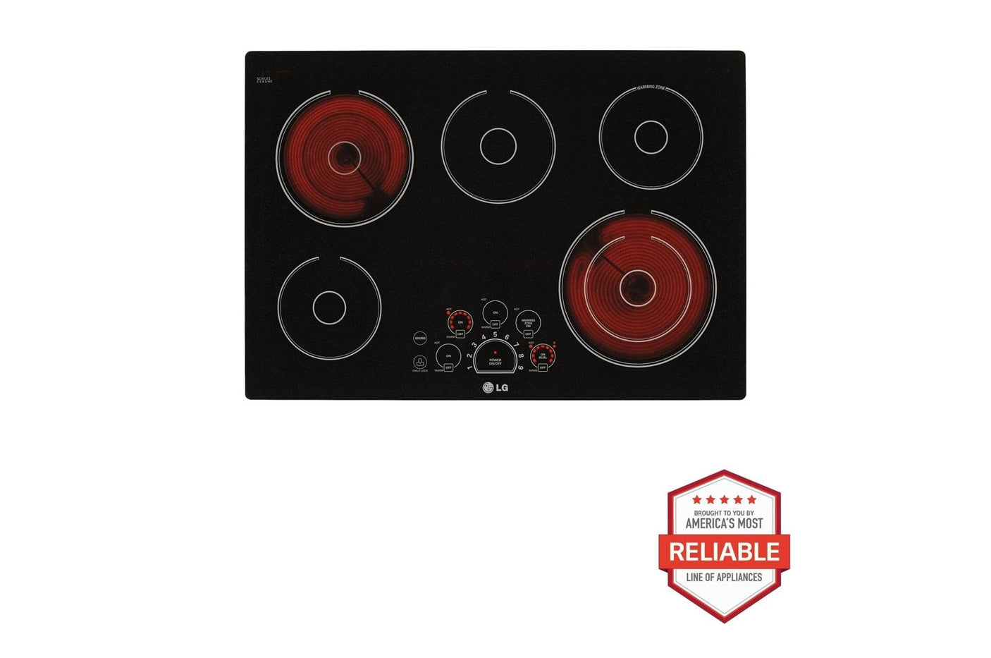 30" Electric Cooktop with 5 Burners - Black Ceramic