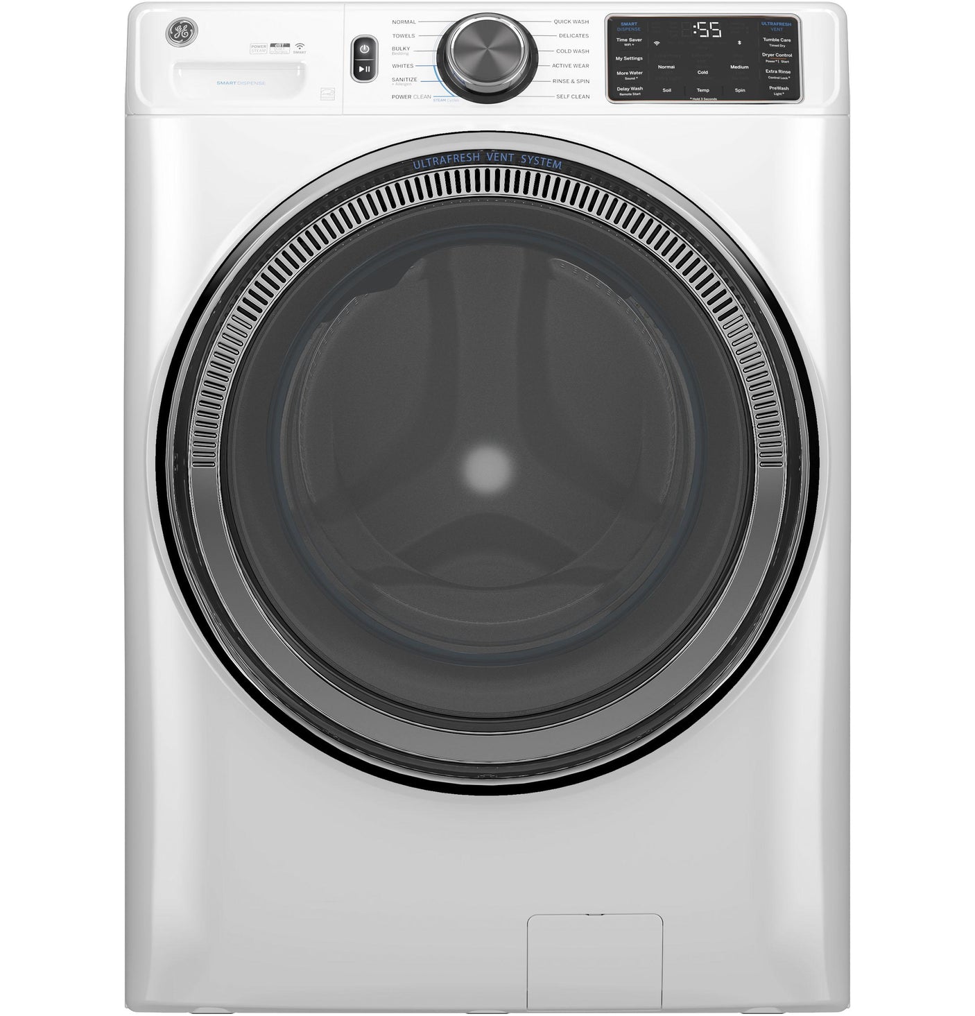 GE® ENERGY STAR® 5.0 cu. ft. Capacity Smart Front Load Steam Washer with SmartDispense™ UltraFresh Vent System with OdorBlock™ and Sanitize + Allergen