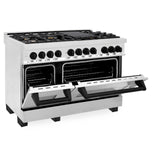 ZLINE Autograph Edition 48" 6.0 cu. ft. Dual Fuel Range with Gas Stove and Electric Oven in Stainless Steel with Accents (RAZ-48) [Color: Matte Black]