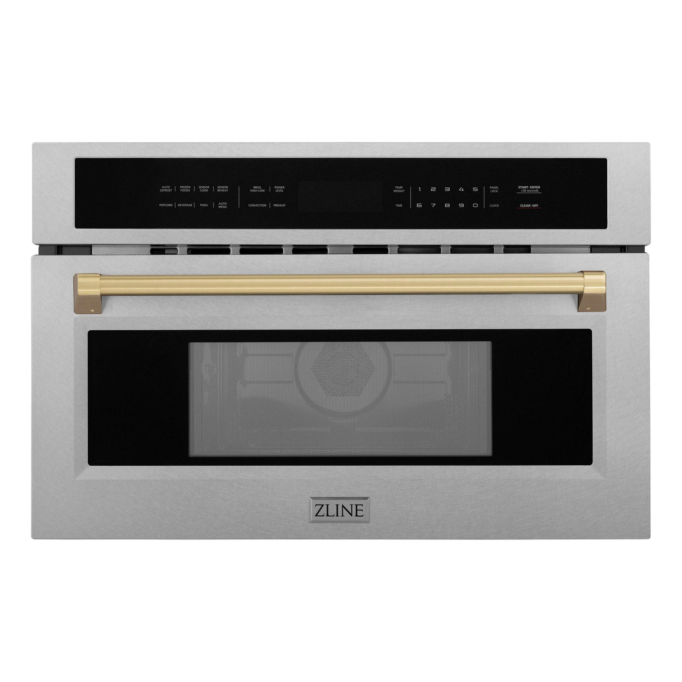 ZLINE 30" Autograph Microwave Oven in DuraSnow Stainless with Champagne Bronze Accents (MWOZ-30-SS-CB)