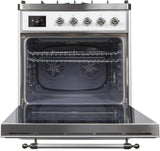 Majestic II 30 Inch Dual Fuel Liquid Propane Freestanding Range in White with Chrome Trim