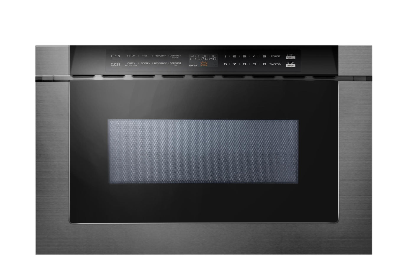 24" Built-In Microwave Drawer - Black Glass & Black Stainless