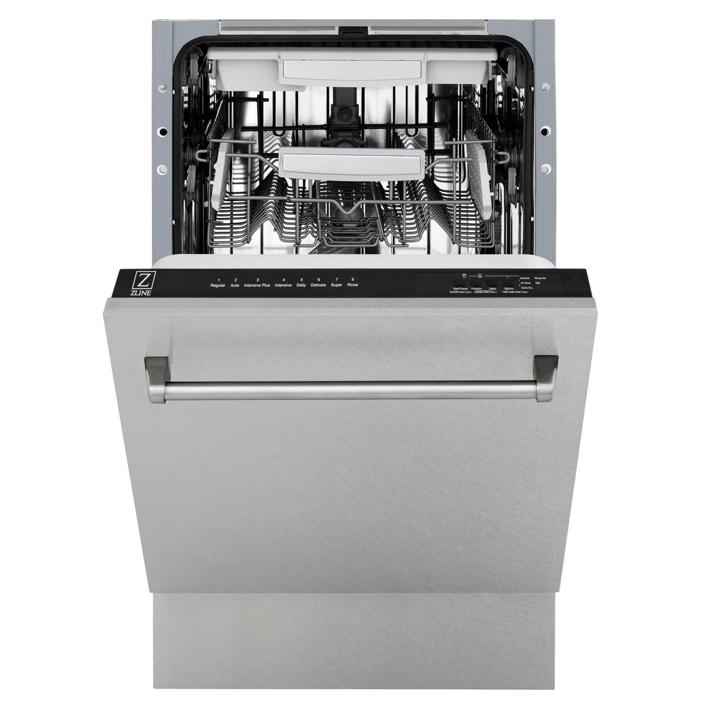 ZLINE 18" Tallac Series 3rd Rack Top Control Dishwasher with Traditional Handle, 51dBa [Color: DuraSnow Stainless Steel]