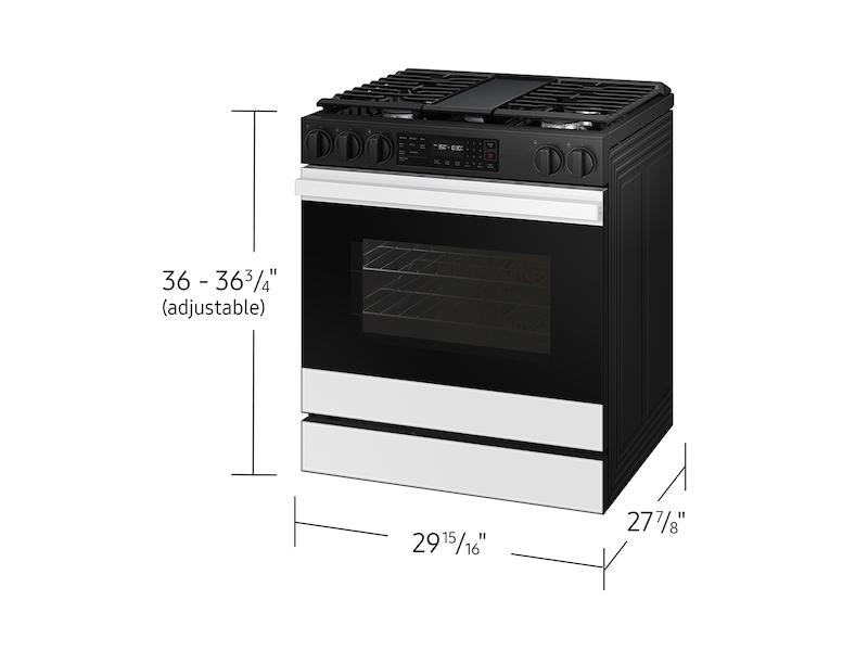 Bespoke 6.0 cu. ft. Smart Slide-In Gas Range with Air Fry & Precision Knobs in White Glass