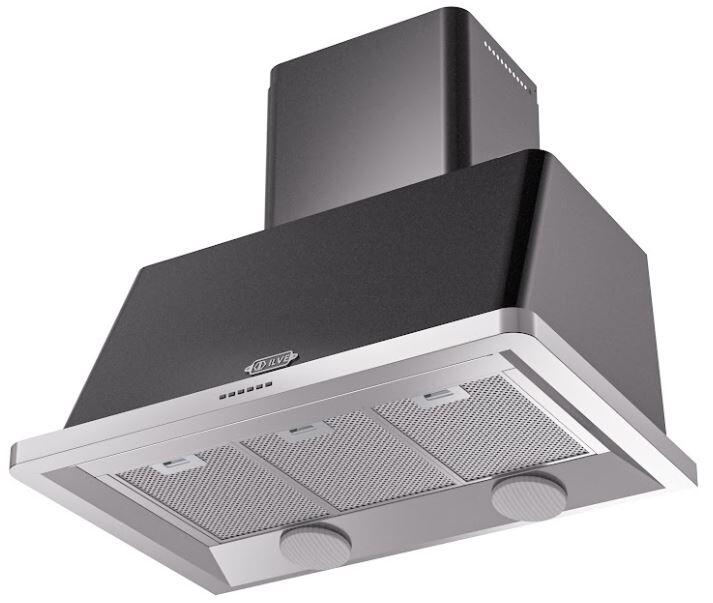 Majestic 36 Inch Glossy Black Wall Mount Convertible Range Hood