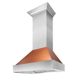 ZLINE Ducted DuraSnow Stainless Steel Range Hood with Copper Shell (8654C)