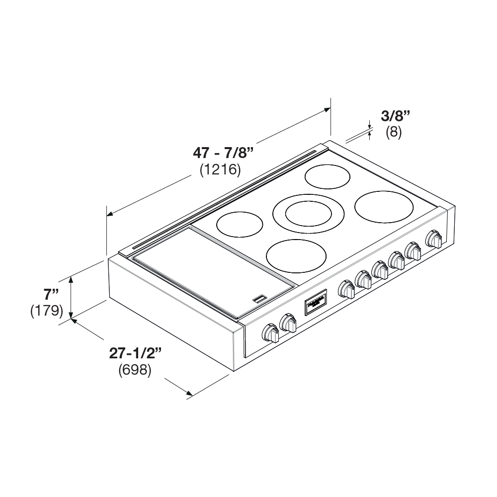 SOFIA 48" PRO INDUCTION RANGETOP WITH GRIDDLE