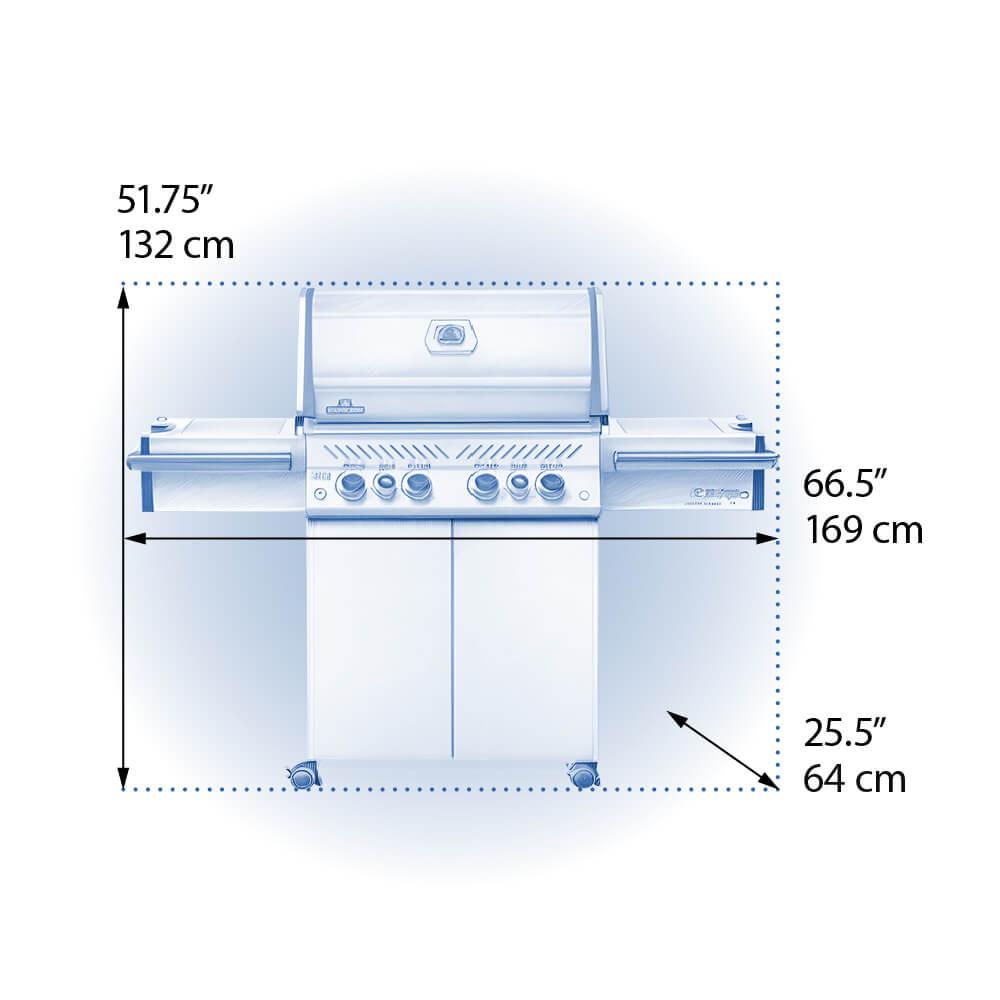 Prestige PRO 500 RSIB with Infrared Side and Rear Burners , Natural Gas, Stainless Steel