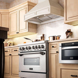 ZLINE Wooden Wall Mount Range Hood in White Includes Remote Blower Motor 400CFM/700CFM Options (321TT-RD/RS)