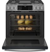 GE Profile™ 30" Smart Slide-In Front-Control Gas Fingerprint Resistant Range with No Preheat Air Fry