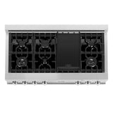 ZLINE 48" Porcelain Gas Stovetop in Fingerprint Resistant Stainless Steel with 7 Gas Burners and Griddle (RTS-48) [Color: DuraSnow Stainless Steel]