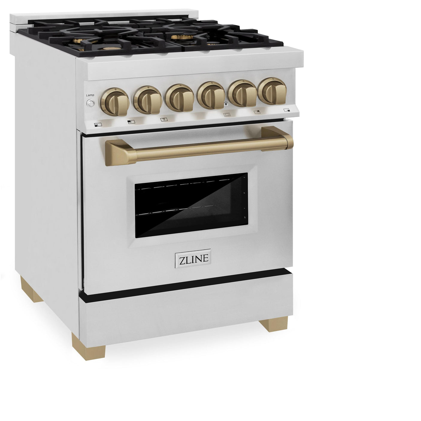 ZLINE Autograph Edition 30" 4.0 cu. ft. Dual Fuel Range with Gas Stove and Electric Oven in Stainless Steel with Accents (RAZ-30) [Color: Champagne Bronze]