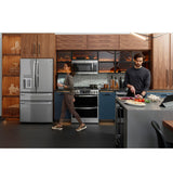 GE Profile™ 30" Smart Slide-In Front-Control Gas Double Oven Convection Fingerprint Resistant Range