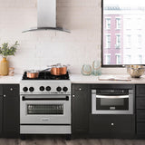 ZLINE 30" 4.0 cu. ft. Range with Gas Stove and Gas Oven in DuraSnow® Stainless Steel with Accents (RGSZ-SN-30) [Accent: Champagne Bronze]