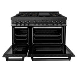 ZLINE 48" 6.0 cu. ft. Range with Gas Stove and Gas Oven in Black Stainless Steel (RGB-48)