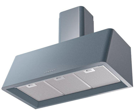 Nostalgie 36 Inch Blue Grey Wall Mount Convertible Range Hood