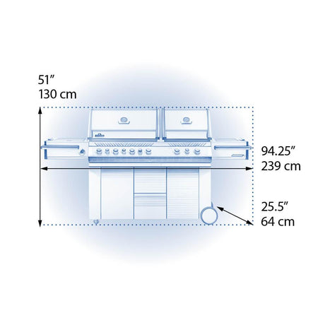 Prestige PRO 825 RSBI with Power Side Burner, Infrared Rear & Bottom Burners , Natural Gas, Stainless Steel