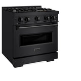 ZLINE 30 in. 4.2 cu. ft. Classic Dual Fuel Range with 4 Burner Gas Cooktop and Electric Convection Oven in Black Stainless Steel (CDRB-30)