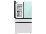 Bespoke 4-Door French Door Refrigerator (23 cu. ft.) with Beverage Center™ in Morning Blue Glass Top Panels and White Glass Middle and Bottom Panels