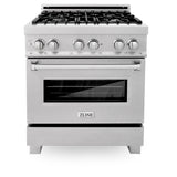 ZLINE 30 in. 4.0 cu. ft. Dual Fuel Range with Gas Stove and Electric Oven in All DuraSnow Stainless Steel with Color Door Options (RAS-SN-30) [Color: Blue Gloss]