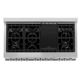 ZLINE 48 in. 6.0 cu. ft. Electric Oven and Gas Cooktop Dual Fuel Range with Griddle in Stainless Steel (RA-GR-48)