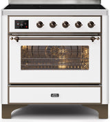 Majestic II 36 Inch Electric Freestanding Range in White with Bronze Trim