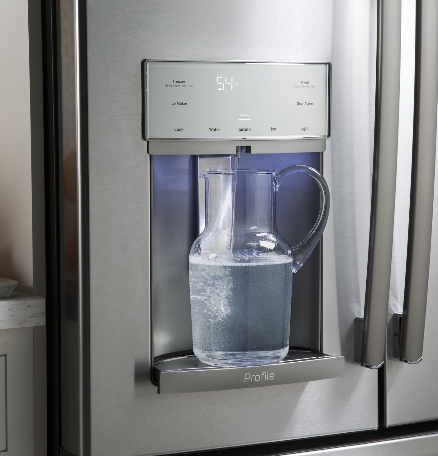 GE Profile™ ENERGY STAR® 22.1 Cu. Ft. Counter-Depth French-Door Refrigerator with Hands-Free AutoFill