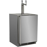 24-in Outdoor Built-in Dispenser with Twin Beer & Beverage Tap with Door Style - Stainless Steel, Dispenser Type - Twin Beer