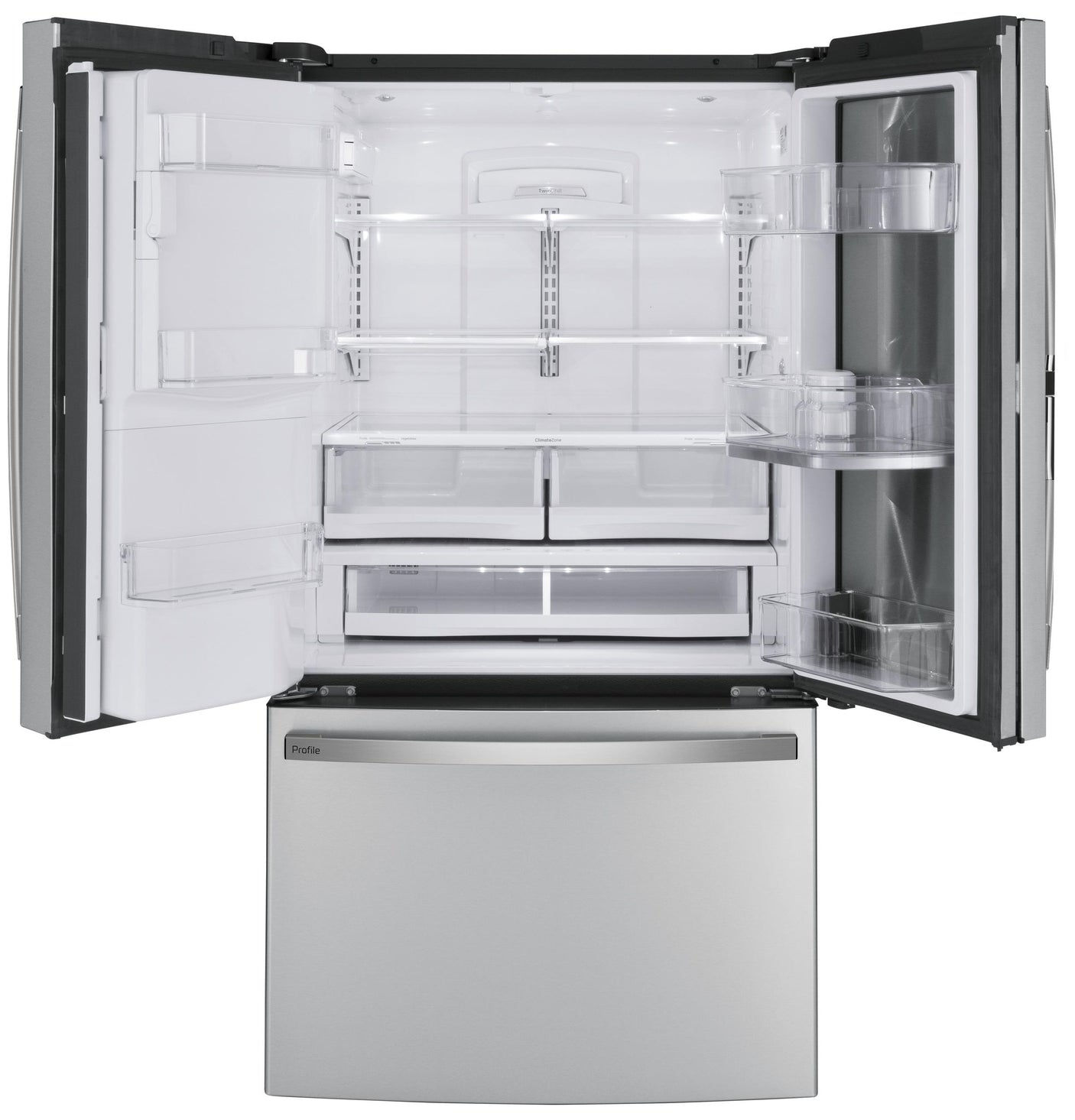 GE Profile™ 27.7 Cu. Ft. Fingerprint Resistant French-Door Refrigerator with Door In Door and Hands-Free AutoFill